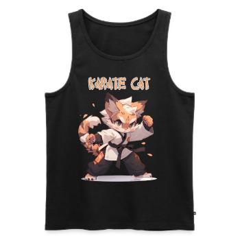 Drôle de Karaté Chat MMA Kawaii Arts Martiaux - Débardeur bio Premium Homme - noir - Devant - Michal (187cm)
