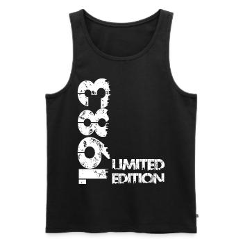Edition limitée 1983 - Débardeur bio Premium Homme - noir - Devant - Michal (187cm)