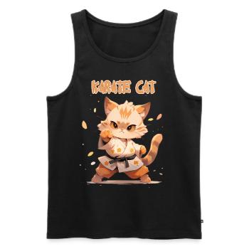 Drôle de Karaté Chat MMA Kawaii Arts Martiaux - Débardeur bio Premium Homme - noir - Devant - Michal (187cm)