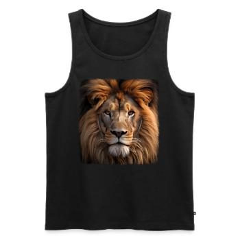 Lions realistic lion - Men's Premium Organic Tank Top - black - Front - Michal (187cm)