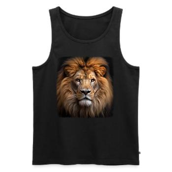 Lions realistic lion - Men's Premium Organic Tank Top - black - Front - Michal (187cm)