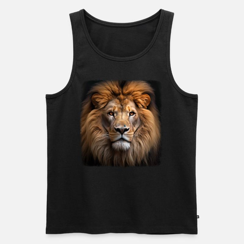Löwen realistic Löwe - Männer Premium Bio Tank Top - Schwarz