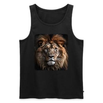 Lions realistic lion - Men's Premium Organic Tank Top - black - Front - Michal (187cm)