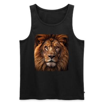 Lions realistic lion - Men's Premium Organic Tank Top - black - Front - Michal (187cm)
