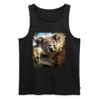Koalas realistic Koala - Men's Premium Organic Tank Top - black - Front - Michal (187cm)