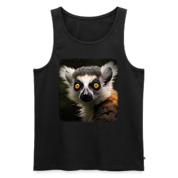 Ring-tailed lemurs realistic ring-tailed lemur - Men's Premium Organic Tank Top - black - Front - AI Model Male 178 light (178cm)