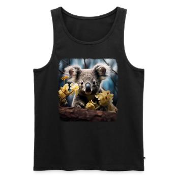 Koalas realistic Koala - Men's Premium Organic Tank Top - black - Front - Michal (187cm)