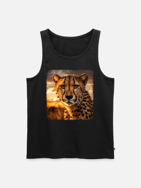 Cheetah realistic Cheetah - Men's Premium Organic Tank Top - black