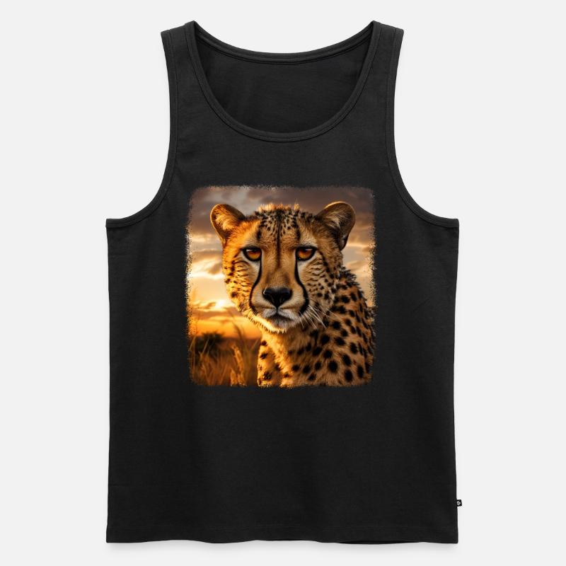 Geparde realistic Gepard - Männer Premium Bio Tank Top - Schwarz