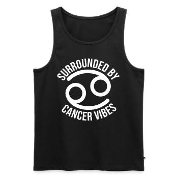 Surrounded by Cancer Vibes Horoscope Zodiac Sign - Männer Premium Bio Tank Top - Schwarz - Vorne - Michal (187cm)