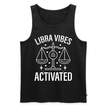 Libra Vibes Activated Funny Horoscope Zodiac Sign - Männer Premium Bio Tank Top - Schwarz - Vorne - Michal (187cm)