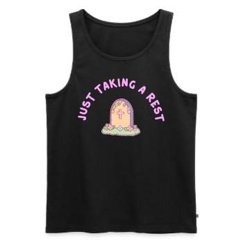 Just Taking A Rest Funny Cute Pastel Grave Sweet H - Männer Premium Bio Tank Top - Schwarz - Vorne - AI Model Male 178 light (178cm)
