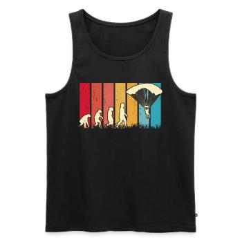 Skydiver EvolutionParachute Skydive - Men's Premium Organic Tank Top - black - Front - AI Model Male 178 light (178cm)