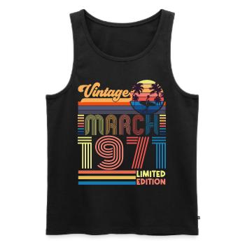 Geburtstag März 1971.Geschenk März 1971.März 1971 - Männer Premium Bio Tank Top - Schwarz - Vorne - Michal (187cm)