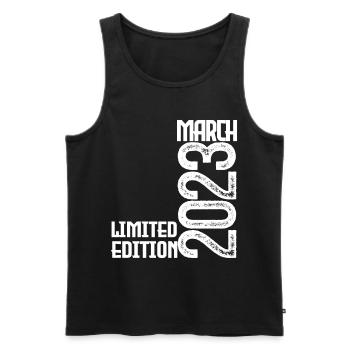 Geburtstagsgeschenk März 2023. März 2023. März - Männer Premium Bio Tank Top - Schwarz - Vorne - Michal (187cm)