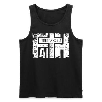 Faith Bibelverse Grunge Christliches Geschenk - Männer Premium Bio Tank Top - Schwarz - Vorne - AI Model Male 178 light (178cm)