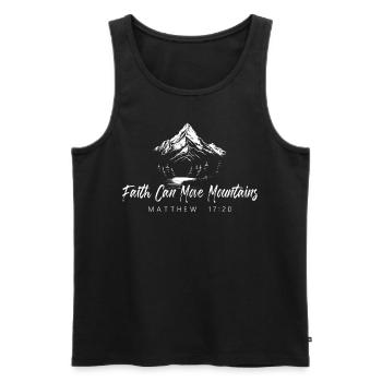Berge Christ Mattheus 17:20 Bibelvers Christlich - Männer Premium Bio Tank Top - Schwarz - Vorne - AI Model Male 178 light (178cm)
