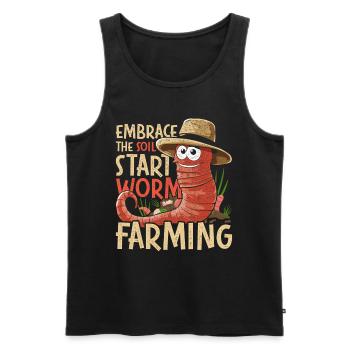 Wurmzucht Wurmzüchter Vermikultur - Männer Premium Bio Tank Top - Schwarz - Vorne - AI Model Male 178 light (178cm)