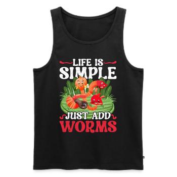 Wurmzucht Wurmzüchter Vermikultur - Männer Premium Bio Tank Top - Schwarz - Vorne - AI Model Male 178 light (178cm)