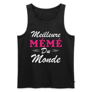 Cadeau Mémé Meilleure Mémé du Monde - Débardeur bio Premium Homme - noir - Devant - Michal (187cm)