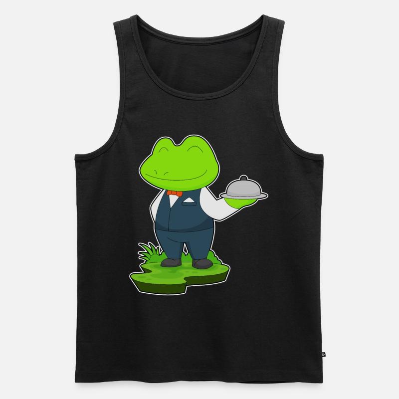 Frosch Kellner Servierplatte - Männer Premium Bio Tank Top - Schwarz