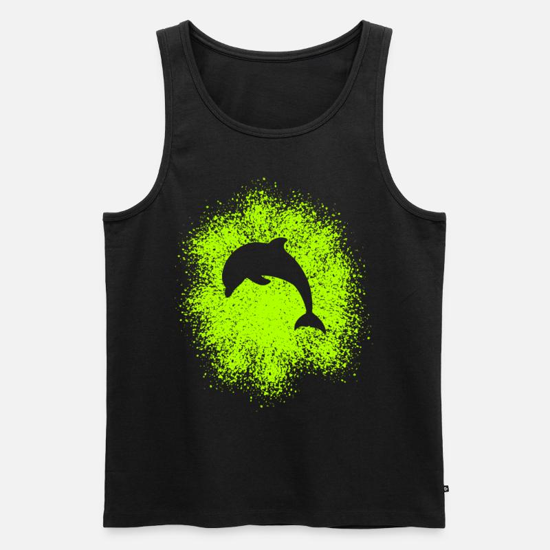 Delphin - Männer Premium Bio Tank Top - Schwarz