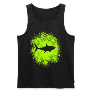 Requin requin dans l’océan - Débardeur bio Premium Homme - noir - Devant - AI Model Male 178 light (178cm)