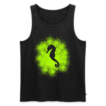 Seepferdchen - Männer Premium Bio Tank Top - Schwarz - Vorne - Michal (187cm)
