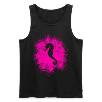 Seepferdchen - Männer Premium Bio Tank Top - Schwarz - Vorne - Michal (187cm)