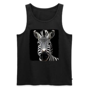 Zebras realistic Zebra - Men's Premium Organic Tank Top - black - Front - AI Model Male 178 light (178cm)