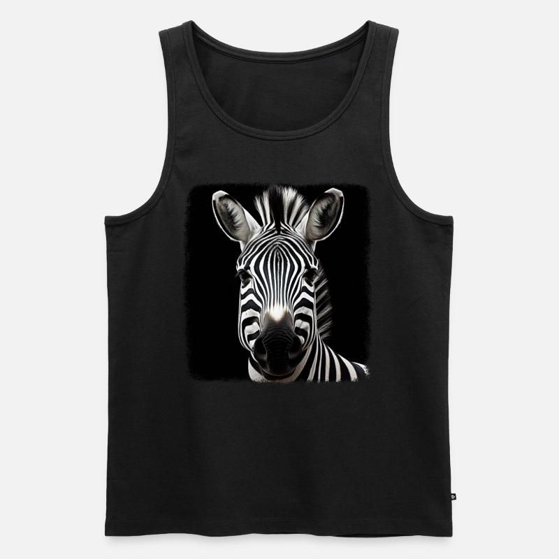 Zebras realistic Zebra - Männer Premium Bio Tank Top - Schwarz