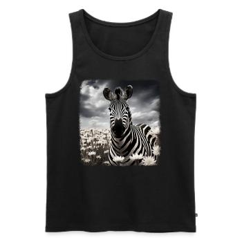Zebras realistic Zebra - Men's Premium Organic Tank Top - black - Front - AI Model Male 178 light (178cm)