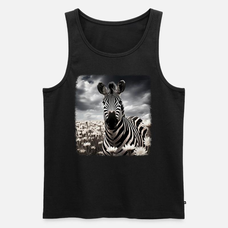 Zebras realistic Zebra - Männer Premium Bio Tank Top - Schwarz