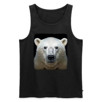 Polar Bear Realistic Polar Bear - Men's Premium Organic Tank Top - black - Front - Michal (187cm)