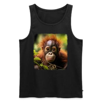 Orangs-outans réalistes Orangs-outans - Débardeur bio Premium Homme - noir - Devant - AI Model Male 178 light (178cm)