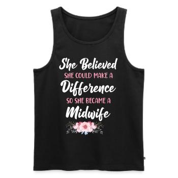 Nurse Midwife Birth Worker She - Männer Premium Bio Tank Top - Schwarz - Vorne - AI Model Male 178 light (178cm)