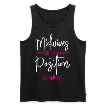 Nurse Midwife Birth Worker Pun - Men's Premium Organic Tank Top - black - Front - Michal (187cm)