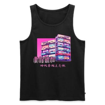 Retro Old Cassette Tapes Japanese Y2K Aesthetic Va - Männer Premium Bio Tank Top - Schwarz - Vorne - Michal (187cm)