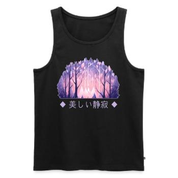 Mystical Moonlit Forest Snag Trees Enchanted Wildl - Männer Premium Bio Tank Top - Schwarz - Vorne - Michal (187cm)