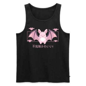 Kawaii Bat Creepy Cute Animal Japanese Kanji Paste - Männer Premium Bio Tank Top - Schwarz - Vorne - Michal (187cm)