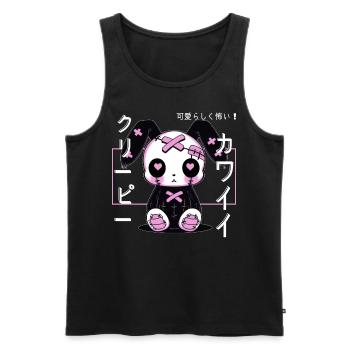 Kawaii Goth Bunny Voodoo Doll Decora Cute Creepy A - Männer Premium Bio Tank Top - Schwarz - Vorne - Michal (187cm)