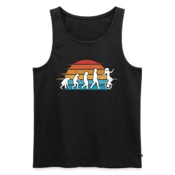 Einrad Evolution Einradfahrer - Männer Premium Bio Tank Top - Schwarz - Vorne - AI Model Male 178 light (178cm)