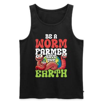 Wurmzucht Wurmzüchter Vermikultur - Männer Premium Bio Tank Top - Schwarz - Vorne - AI Model Male 178 light (178cm)