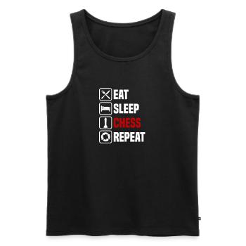Eating, sleeping, repeating chess - Men's Premium Organic Tank Top - black - Front - Michal (187cm)