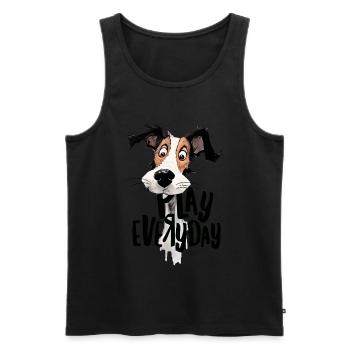 Play Everyday Geschenk für Hundehalter - Männer Premium Bio Tank Top - Schwarz - Vorne - Michal (187cm)
