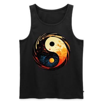 Yin Yang - Männer Premium Bio Tank Top - Schwarz - Vorne - Michal (187cm)