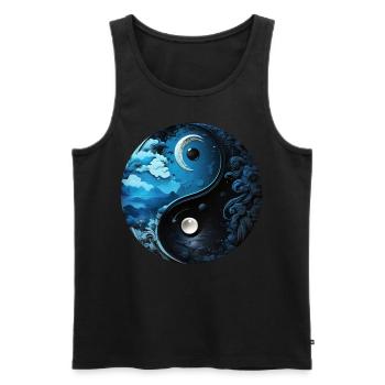 Yin Yang Moon - Men's Premium Organic Tank Top - black - Front - Michal (187cm)