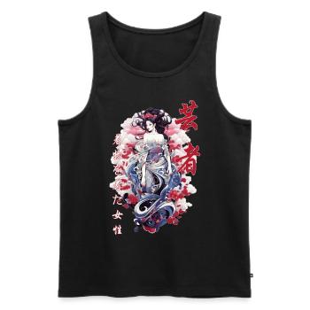 Japanese Woman Japan Streetwear Vaporwave Harajuku - Männer Premium Bio Tank Top - Schwarz - Vorne - AI Model Male 178 light (178cm)