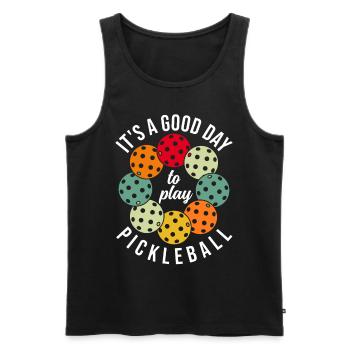 Pickleball, It's A Good Day To Play Pickleball - Männer Premium Bio Tank Top - Schwarz - Vorne - Michal (187cm)