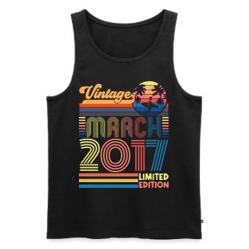 Geburtstag März 2017.Geschenk März 2017.März 2017 - Männer Premium Bio Tank Top - Schwarz - Vorne - Michal (187cm)